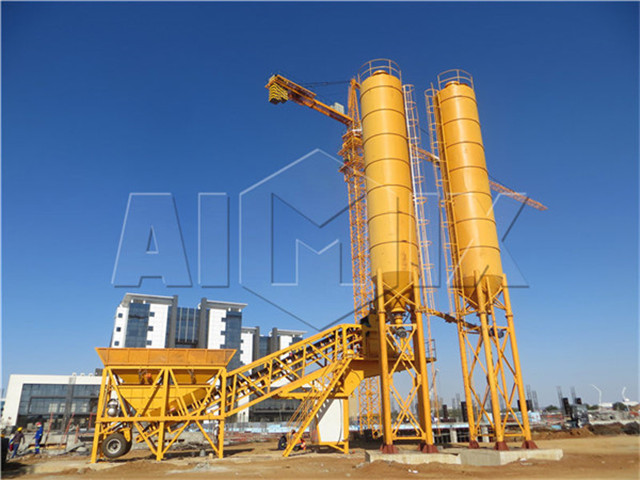 Mobile concrete batching plant 35 m3/h
