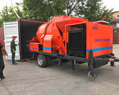 Concrete mixer with pump machine