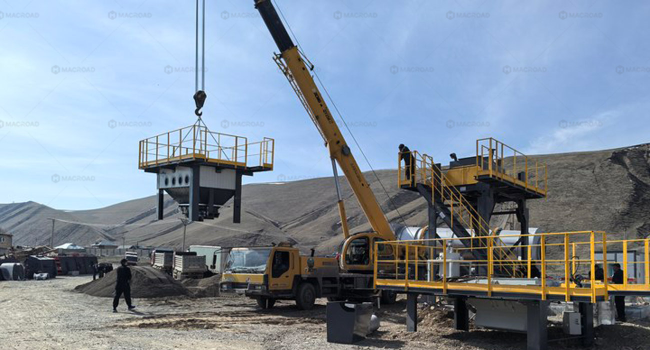 ALQ100 Stationary asphalt batch mixing plant installed in Kyrgyzstan
